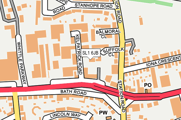 SL1 6JB map - OS OpenMap – Local (Ordnance Survey)