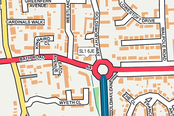 SL1 6JE map - OS OpenMap – Local (Ordnance Survey)