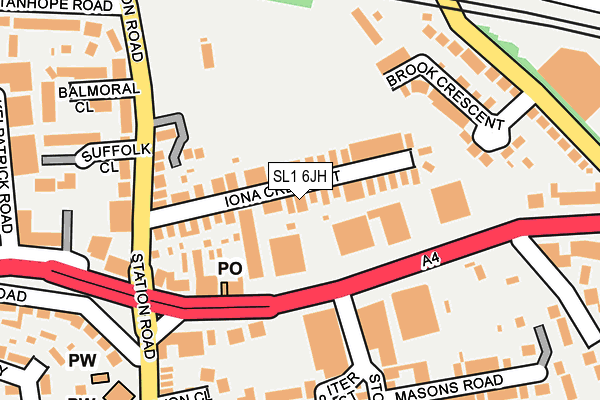 SL1 6JH map - OS OpenMap – Local (Ordnance Survey)