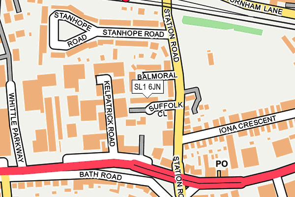 SL1 6JN map - OS OpenMap – Local (Ordnance Survey)