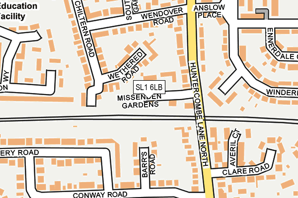 SL1 6LB map - OS OpenMap – Local (Ordnance Survey)