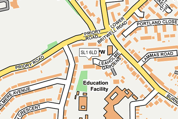 SL1 6LD map - OS OpenMap – Local (Ordnance Survey)