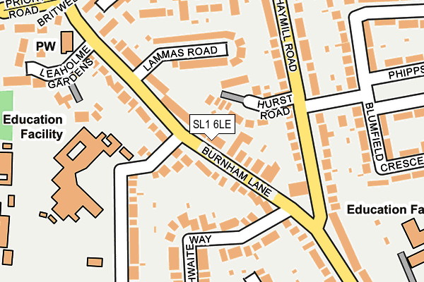 SL1 6LE map - OS OpenMap – Local (Ordnance Survey)