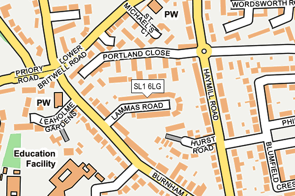 SL1 6LG map - OS OpenMap – Local (Ordnance Survey)