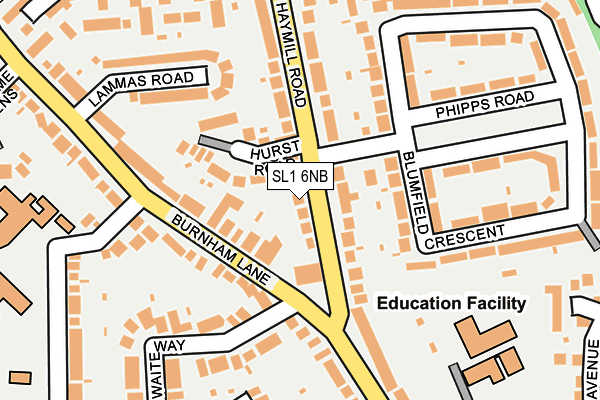 SL1 6NB map - OS OpenMap – Local (Ordnance Survey)