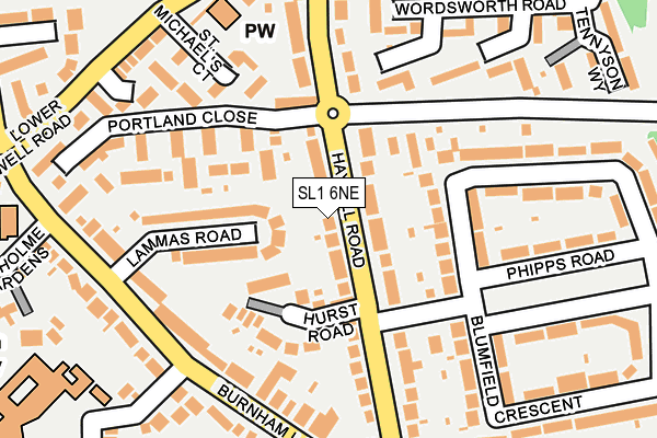 SL1 6NE map - OS OpenMap – Local (Ordnance Survey)