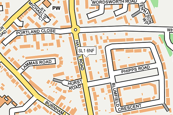 SL1 6NF map - OS OpenMap – Local (Ordnance Survey)