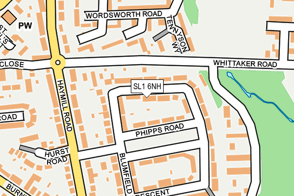 SL1 6NH map - OS OpenMap – Local (Ordnance Survey)
