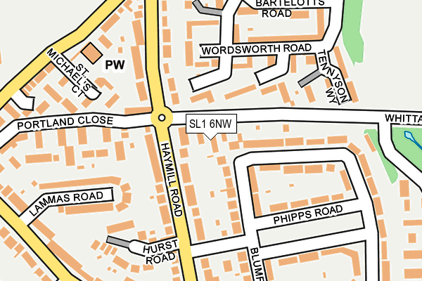 SL1 6NW map - OS OpenMap – Local (Ordnance Survey)
