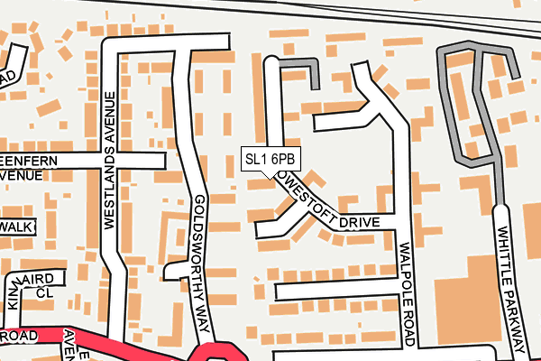 SL1 6PB map - OS OpenMap – Local (Ordnance Survey)