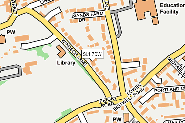 SL1 7DW map - OS OpenMap – Local (Ordnance Survey)