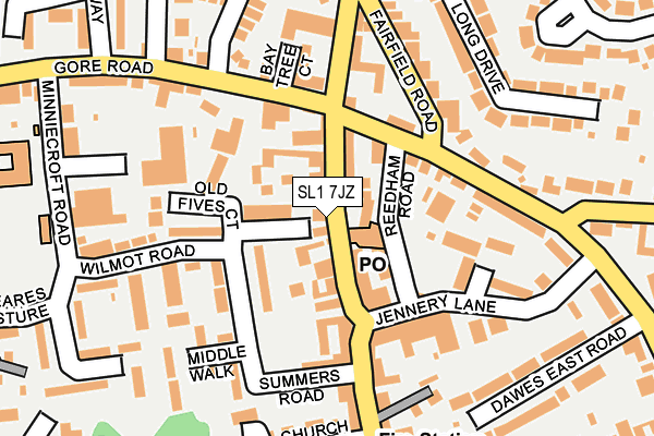 SL1 7JZ map - OS OpenMap – Local (Ordnance Survey)