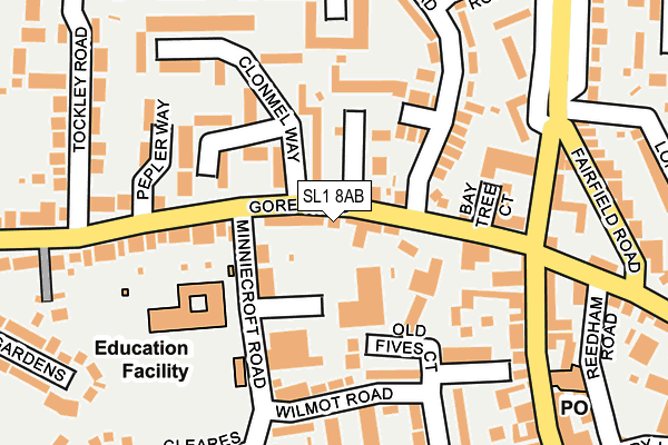SL1 8AB map - OS OpenMap – Local (Ordnance Survey)