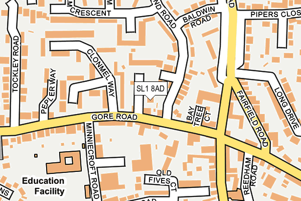 SL1 8AD map - OS OpenMap – Local (Ordnance Survey)