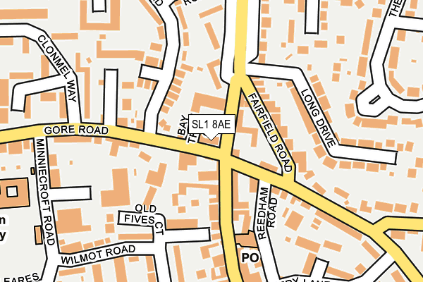 SL1 8AE map - OS OpenMap – Local (Ordnance Survey)