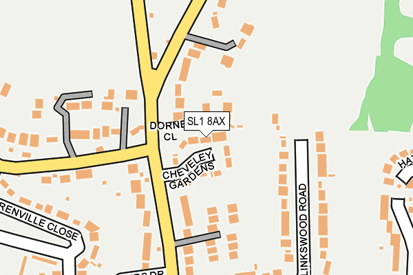 SL1 8AX map - OS OpenMap – Local (Ordnance Survey)