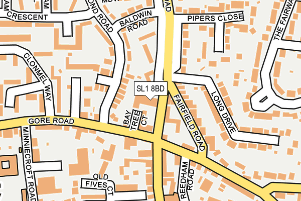 SL1 8BD map - OS OpenMap – Local (Ordnance Survey)