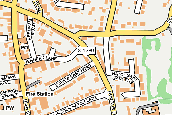 SL1 8BU map - OS OpenMap – Local (Ordnance Survey)