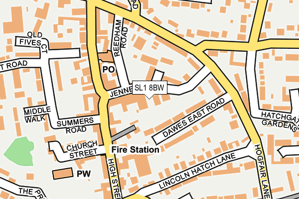 SL1 8BW map - OS OpenMap – Local (Ordnance Survey)