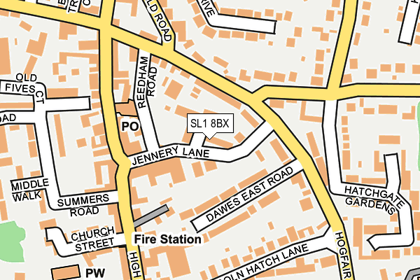 SL1 8BX map - OS OpenMap – Local (Ordnance Survey)