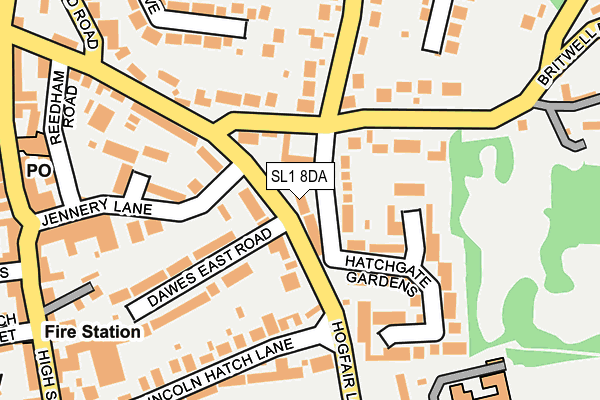 SL1 8DA map - OS OpenMap – Local (Ordnance Survey)