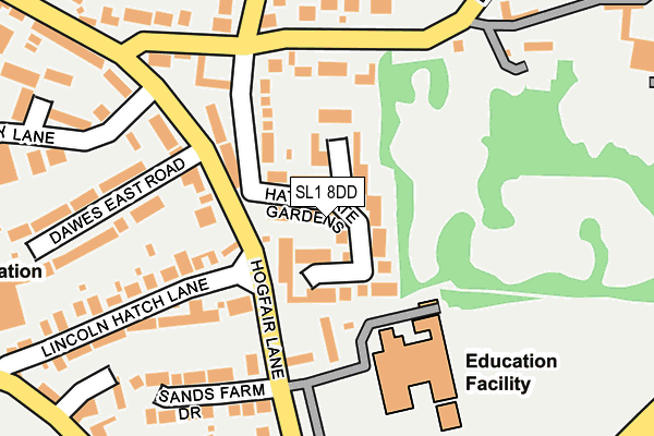SL1 8DD map - OS OpenMap – Local (Ordnance Survey)
