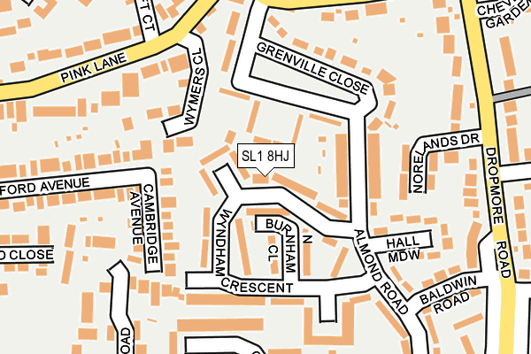 SL1 8HJ map - OS OpenMap – Local (Ordnance Survey)