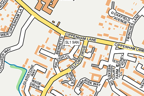 SL1 9AN map - OS OpenMap – Local (Ordnance Survey)