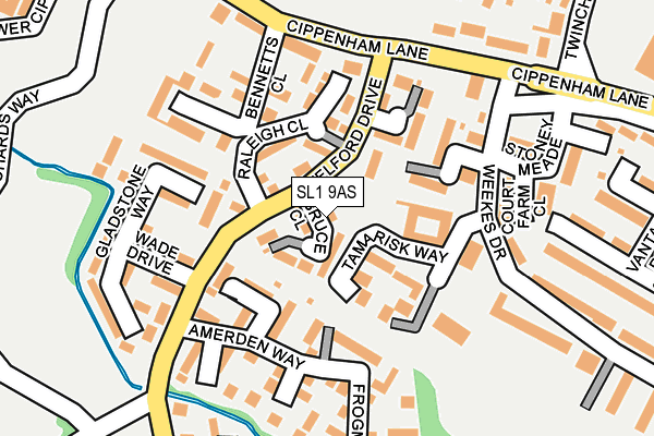 SL1 9AS map - OS OpenMap – Local (Ordnance Survey)