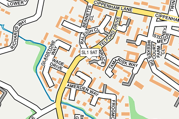 SL1 9AT map - OS OpenMap – Local (Ordnance Survey)