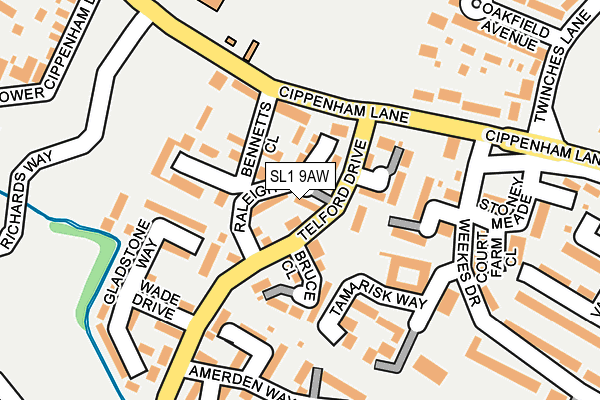 SL1 9AW map - OS OpenMap – Local (Ordnance Survey)