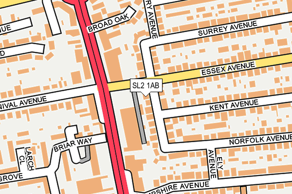 SL2 1AB map - OS OpenMap – Local (Ordnance Survey)