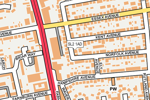 SL2 1AD map - OS OpenMap – Local (Ordnance Survey)