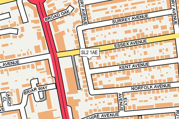 SL2 1AE map - OS OpenMap – Local (Ordnance Survey)