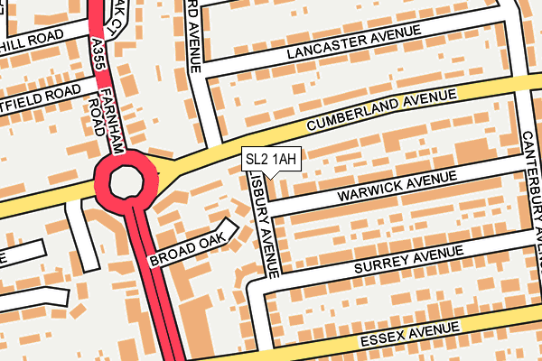 SL2 1AH map - OS OpenMap – Local (Ordnance Survey)