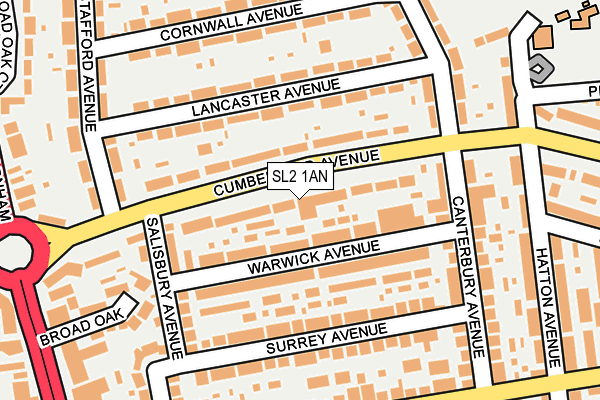 SL2 1AN map - OS OpenMap – Local (Ordnance Survey)
