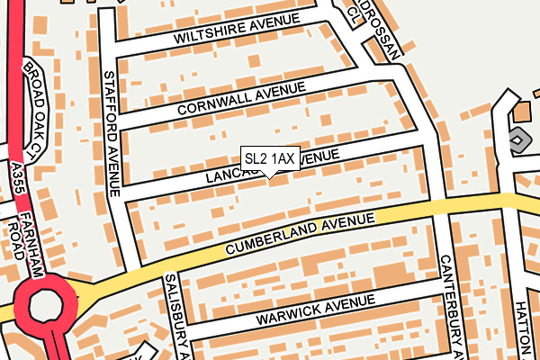 SL2 1AX map - OS OpenMap – Local (Ordnance Survey)
