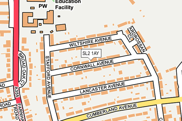 SL2 1AY map - OS OpenMap – Local (Ordnance Survey)