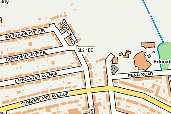 SL2 1BE map - OS OpenMap – Local (Ordnance Survey)