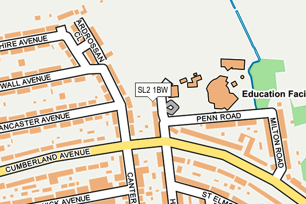 SL2 1BW map - OS OpenMap – Local (Ordnance Survey)
