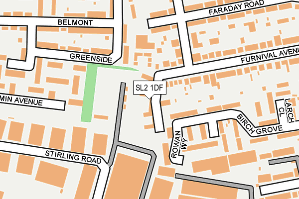SL2 1DF map - OS OpenMap – Local (Ordnance Survey)