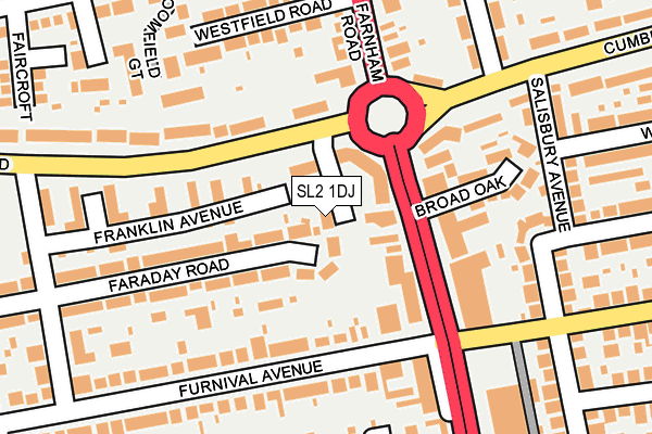 SL2 1DJ map - OS OpenMap – Local (Ordnance Survey)