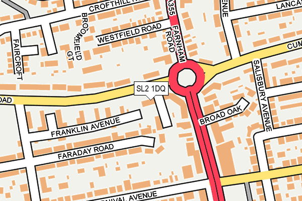 SL2 1DQ map - OS OpenMap – Local (Ordnance Survey)