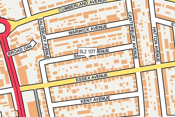SL2 1DT map - OS OpenMap – Local (Ordnance Survey)