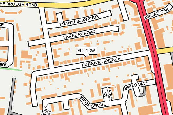 SL2 1DW map - OS OpenMap – Local (Ordnance Survey)
