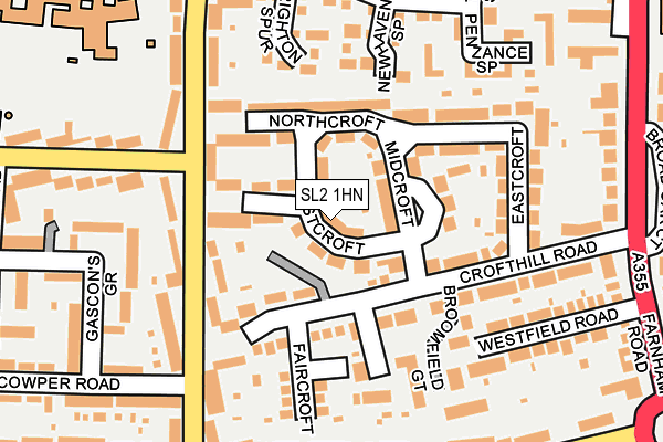 SL2 1HN map - OS OpenMap – Local (Ordnance Survey)