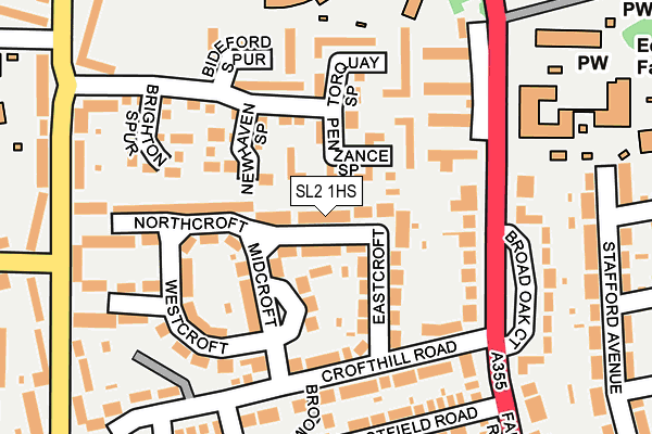 SL2 1HS map - OS OpenMap – Local (Ordnance Survey)