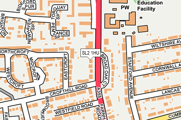SL2 1HU map - OS OpenMap – Local (Ordnance Survey)
