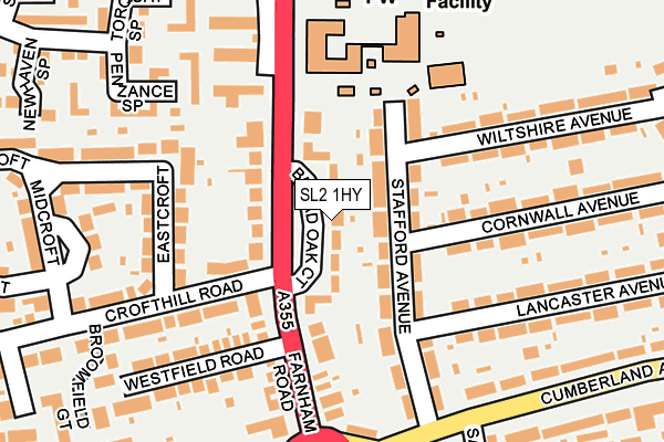 SL2 1HY map - OS OpenMap – Local (Ordnance Survey)