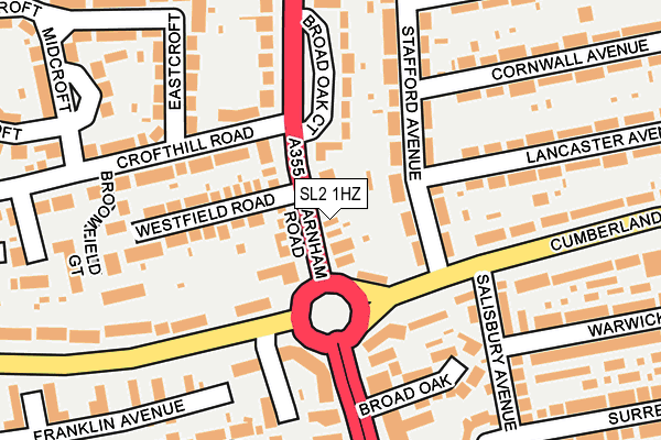SL2 1HZ map - OS OpenMap – Local (Ordnance Survey)